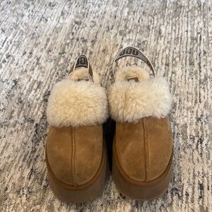 UGG Tan and Cream Sheepskin Slippers